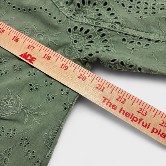 Sundance Catalog Womens Medium Green Moonlight Eyelet Cardigan Jacket Open-Front - Picture 11 of 15